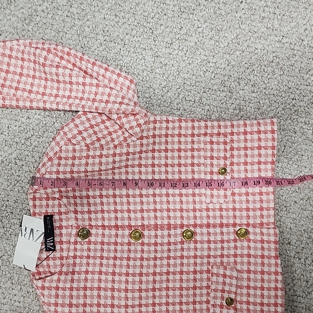 ZARA Houndstooth Tweed Crop Blazer - Picture 12 of 17